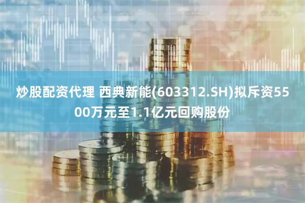 炒股配资代理 西典新能(603312.SH)拟斥资5500万元至1.1亿元回购股份